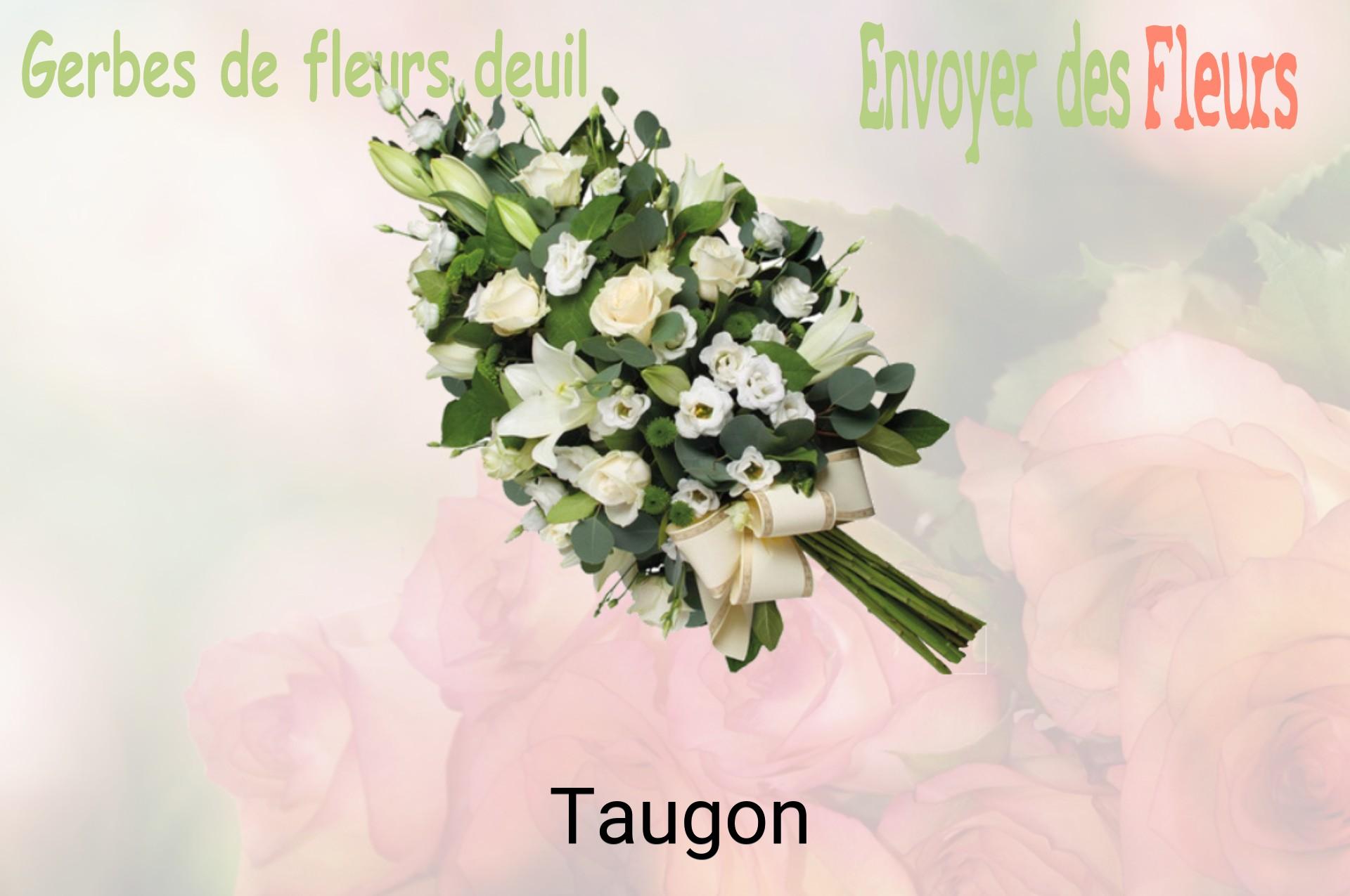 Gerbe de fleurs de deuil livrée à Taugon
